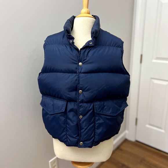 Woolrich Other - Woolrich Vintage Navy Puffer Vest Logo Snaps Sz L